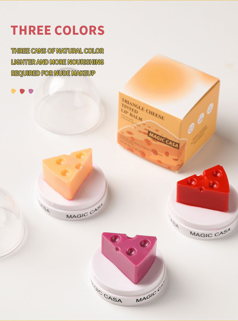 Cheese Shaped Lip Balm Temperature Control Color Change Moisturizing Lipstick Anti-Cracking Anti-Drying Hydration Lip Care_voghion.com