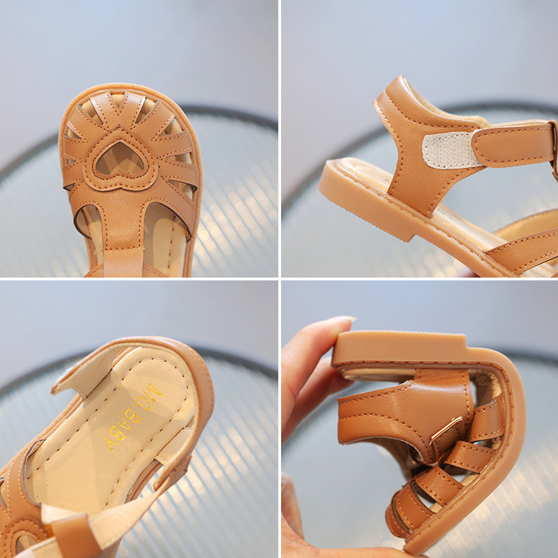 Mutter & Kinder Mädchen niedliche prinzessin sandalen baby liebe bogen-kopf ausgehöhlt einzelnen schuhe studenten bogen-kopf sandalen_voghion.com