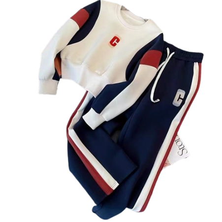 Roupas femininas Plush e design espesso senso de moda casual terno esportivo feminino outono e inverno novo estilo de rua perna larga terno de duas peças moderno_voghion.com