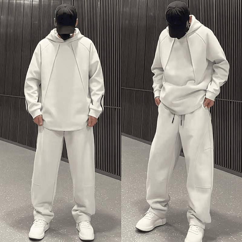 Herrkläder Mode Lösa Toppar Och Byxor Tvådelade Kostymer För Herr Och Dam Koreansk Version All Match Casual Kostymer_voghion.com