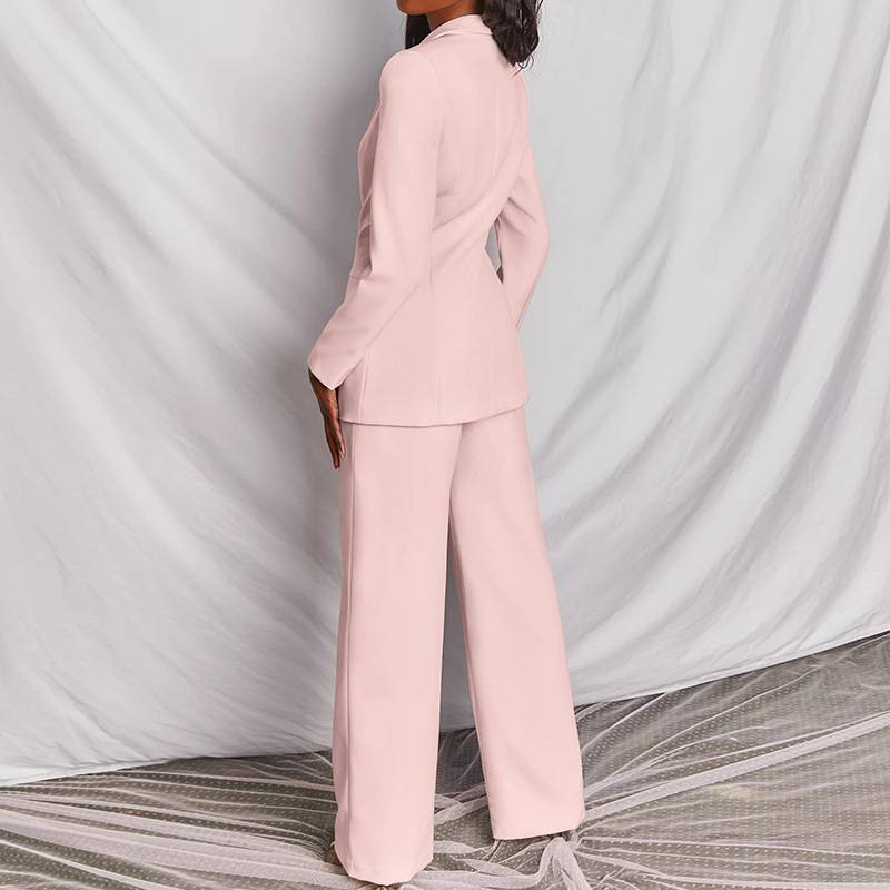 Costum de afaceri cu temperament la modă pentru femei, culoare solidă, nou, pantaloni de costum senior_voghion.com