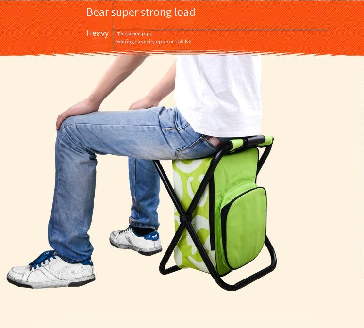Sgabello pieghevole e portatile con spallacci per zaino, isolato, per pesca, spiaggia, campeggio, sedia leggera per riporre il ghiaccio all'aperto_voghion.com