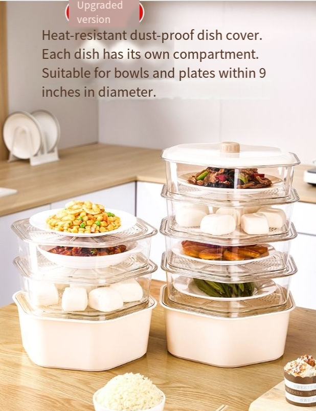 Copertura isolante impilabile per verdure, copertura per verdure domestiche, scaffale multistrato per conservare gli avanzi, manufatto da cucina, copertura per tavolo per alimenti_voghion.com