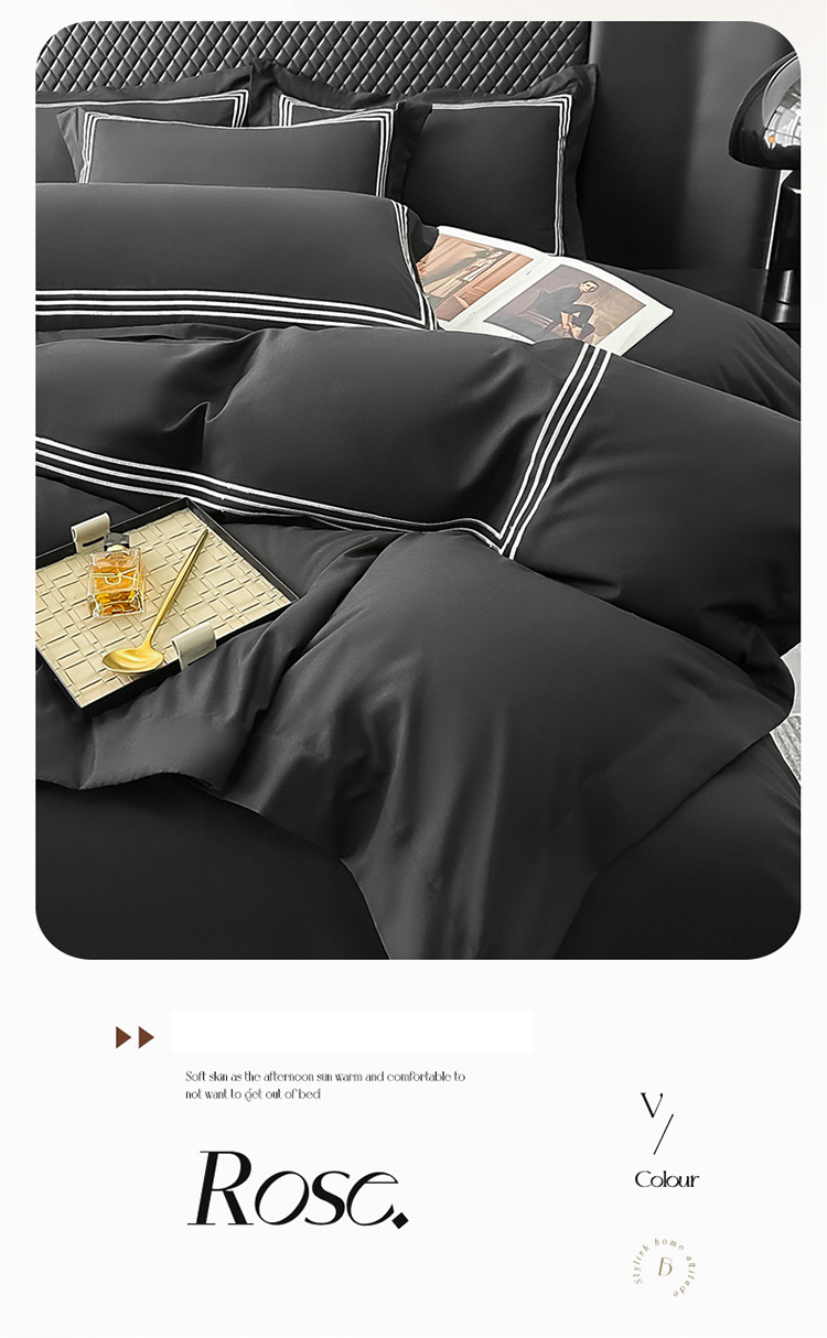 Luxury Men's Brushed Cotton Bedding Set - Heavyweight & Stain-Resistant_voghion.com