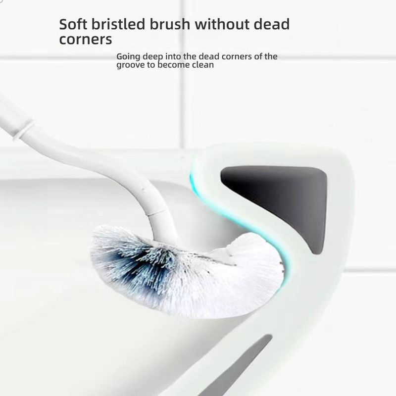 Set scopino per WC con supporto – Setole morbide e flessibili, manico lungo per una pulizia profonda (bianco/blu/grigio, confezione da 1 o set con base)_voghion.com
