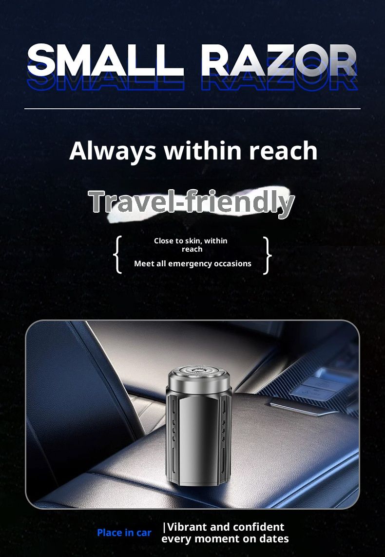 Mini-Elektrorasierer – 3D-Schwebeklingen, LED-Anzeige, IPX7-wasserdicht, per USB wiederaufladbarer Reiserasierer für Männer (Gunmetal/Schwarz)_voghion.com
