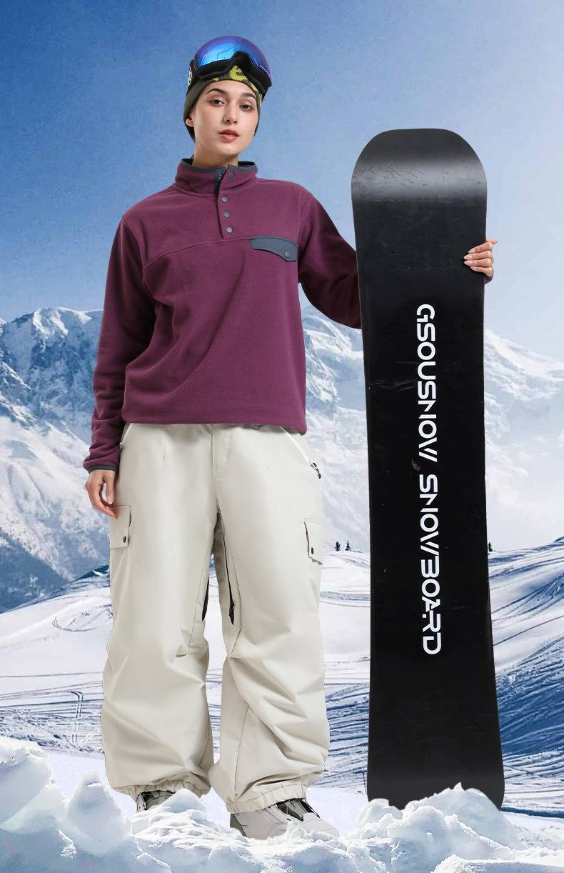 Pantaloni da sci unisex impermeabili con tasche multiple, antivento e traspiranti per lo snowboard e le avventure all'aria aperta, 7 colori (nero, verde oliva, cachi)_voghion.com