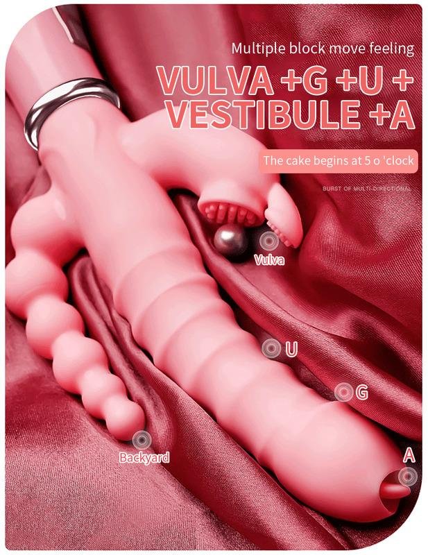 3 in 1 vibratore del coniglio del dildo impermeabile USB ricaricabile magnetico giocattoli del sesso del clitoride anale per le donne Coppie Negozio 22_voghion.com