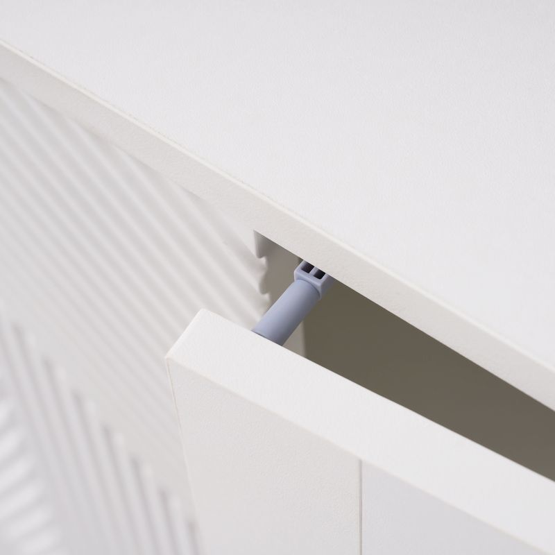 Comode Weiß 120x79,5cm Con 3 Schubladen, 2 Türen, Metalfüßen_voghion.com