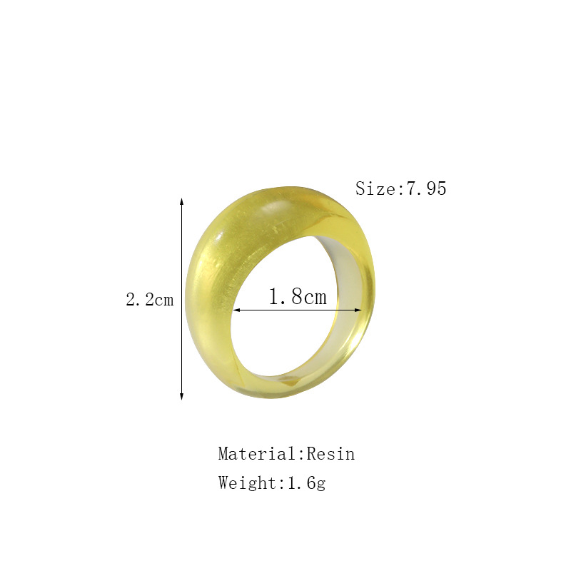 creative candy color Korean cute ring set personality women's resin ring_voghion.com