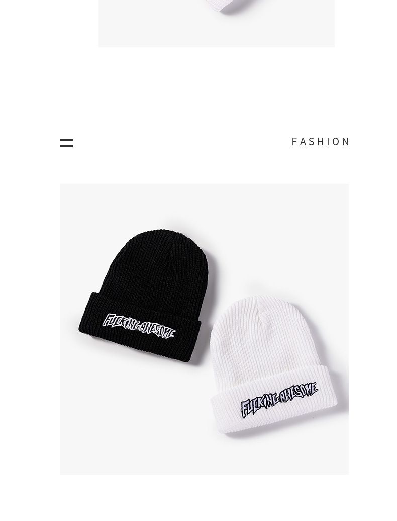 Korean Version Letter Embroidered Knitted Hat For Autumn And Winter Men's And Women's Warm And Cold Woolen Hat_voghion.com