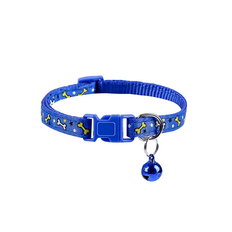 1.0 Flower Bone Pet Adjustable Size Bell Cat Multiple Colors Available Dog Collar_voghion.com