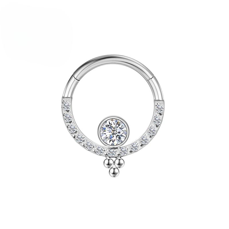 F136 Titanium Nose Rings Piercing industrial Tragus Clicker Hinged Segment Cartilage Helix Septum CZ Ear Cuffs Earrings Body Jewelry_voghion.com