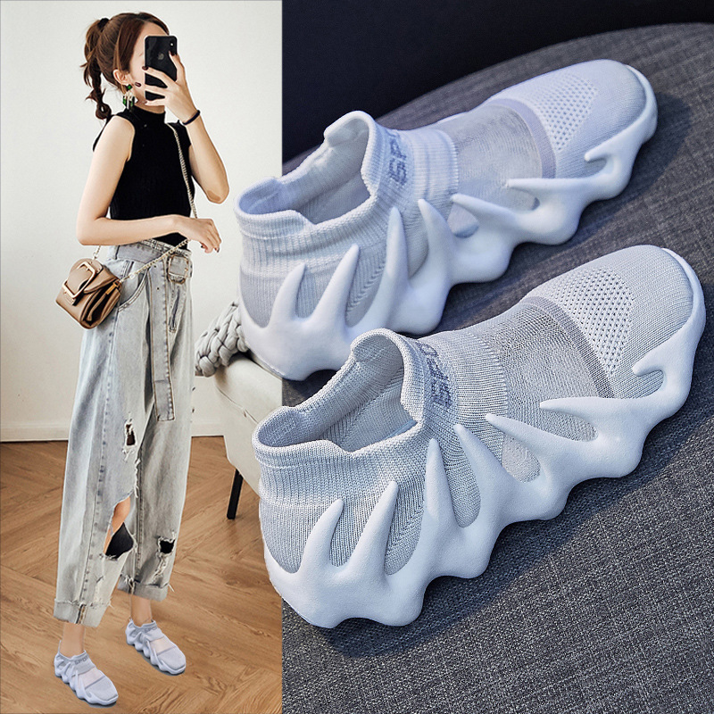 Ins Mesh Oddychające Skarpety Damskie Lato Nowa Koreańska Wersja Latające Tkane Xiaolongbao Bieganie Casual Buty 450-11_voghion.com