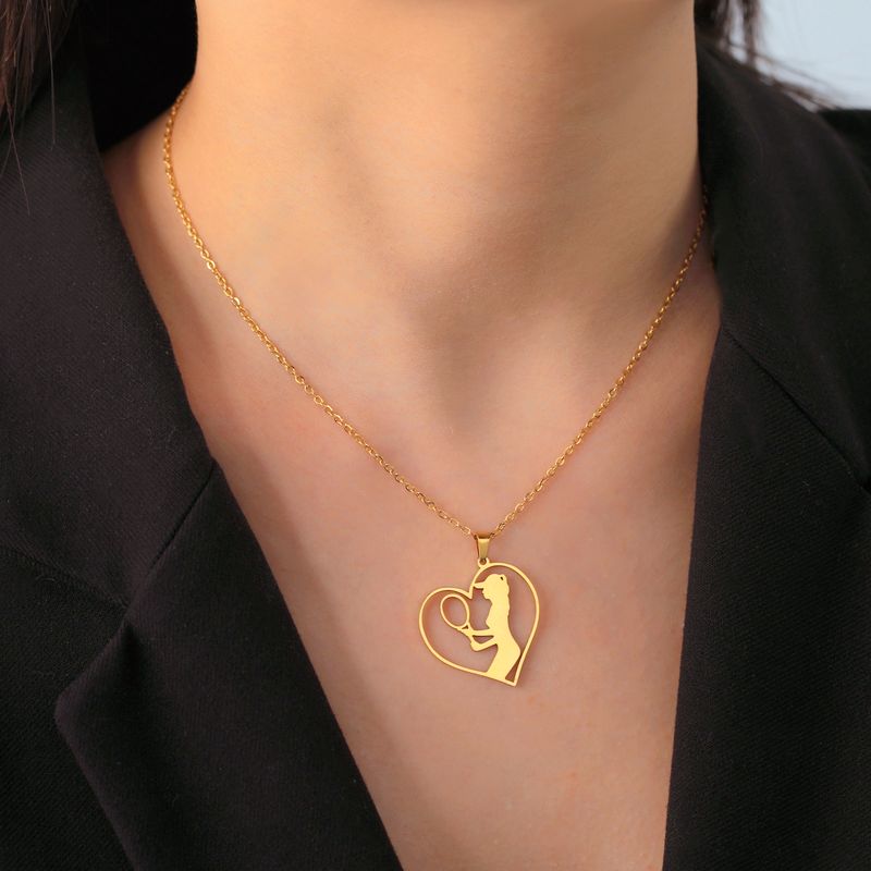 Collier tendance COOLTIME en acier inoxydable avec pendentif sport pour les amateurs de sport, bijoux ras du cou pour couple, cadeau_voghion.com