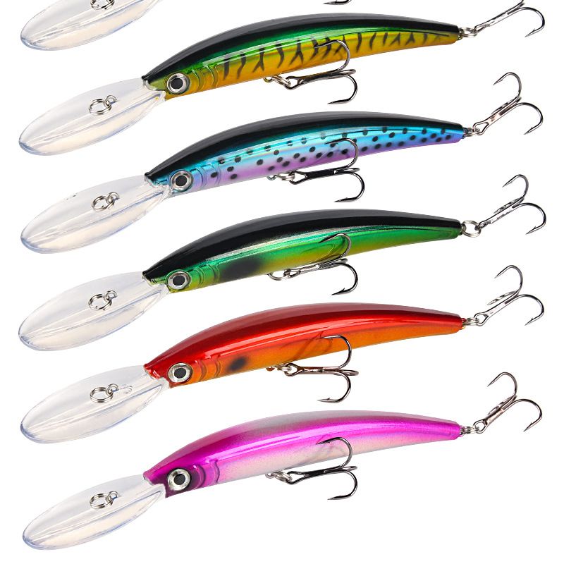 Señuelo de lengua larga para pesca submarina, 15,3 cm, 16 g, con forma de anillo de simulación, ideal para agua dulce y pesca en mar._voghion.com