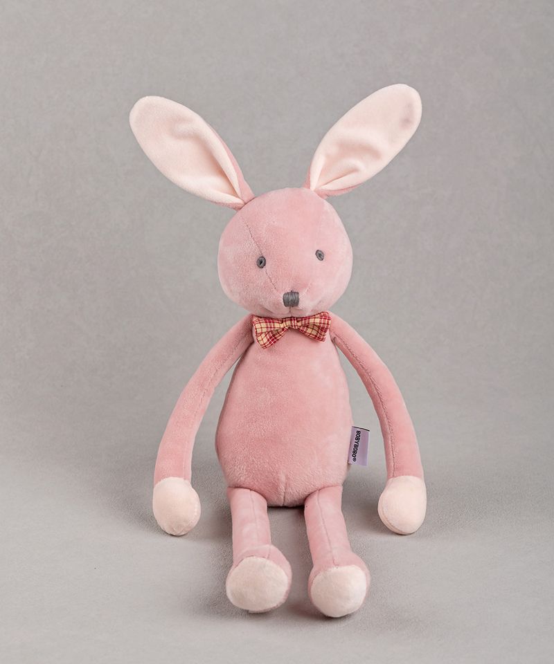 Kuscheltiere BOBYBOBO Kurzer Plüschbär mit langen Beinen, beruhigende Puppe, rosa Kaninchen, Plüschtier, Baby-Schlafpuppe_voghion.com
