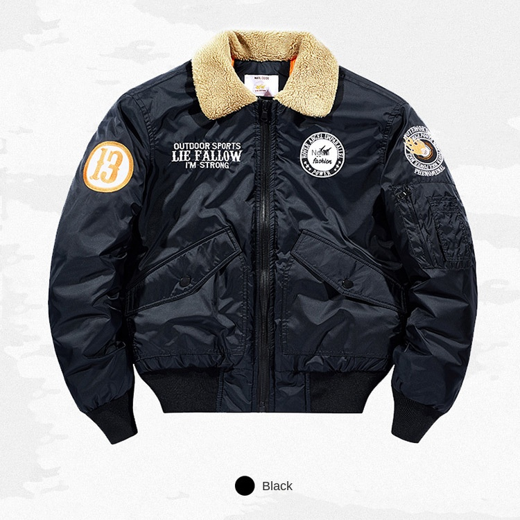 Modetrend Männer Winter gepolstert verdickt winddicht kalt neue Biker Stickerei Hundert Jacke Jacke heiße Modelle_voghion.com