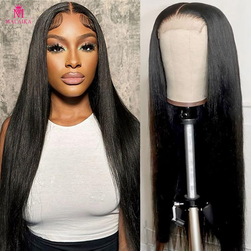 Parrucche del merletto 4x4 Capelli umani Densità del 180% Capelli vergini brasiliani diritti Parrucche anteriori in pizzo Parrucche dei capelli umani per le donne nere Parrucche dei capelli umani_voghion.com