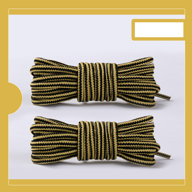 Accessori per scarpe stivali Martin a righe rotonde, stivali militari casual, neri e bianchi, lacci in stile britannico_voghion.com