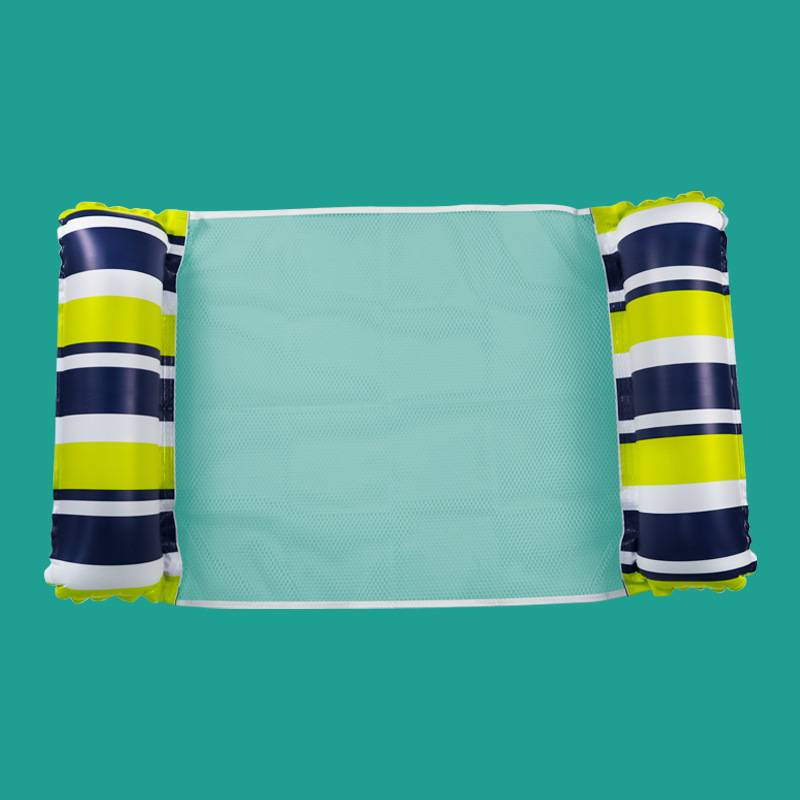 Esteira flutuante inflável de 3 tubos com encosto de malha dobrável, boia de piscina para adultos, jangada resistente para piscina de praia e lago_voghion.com
