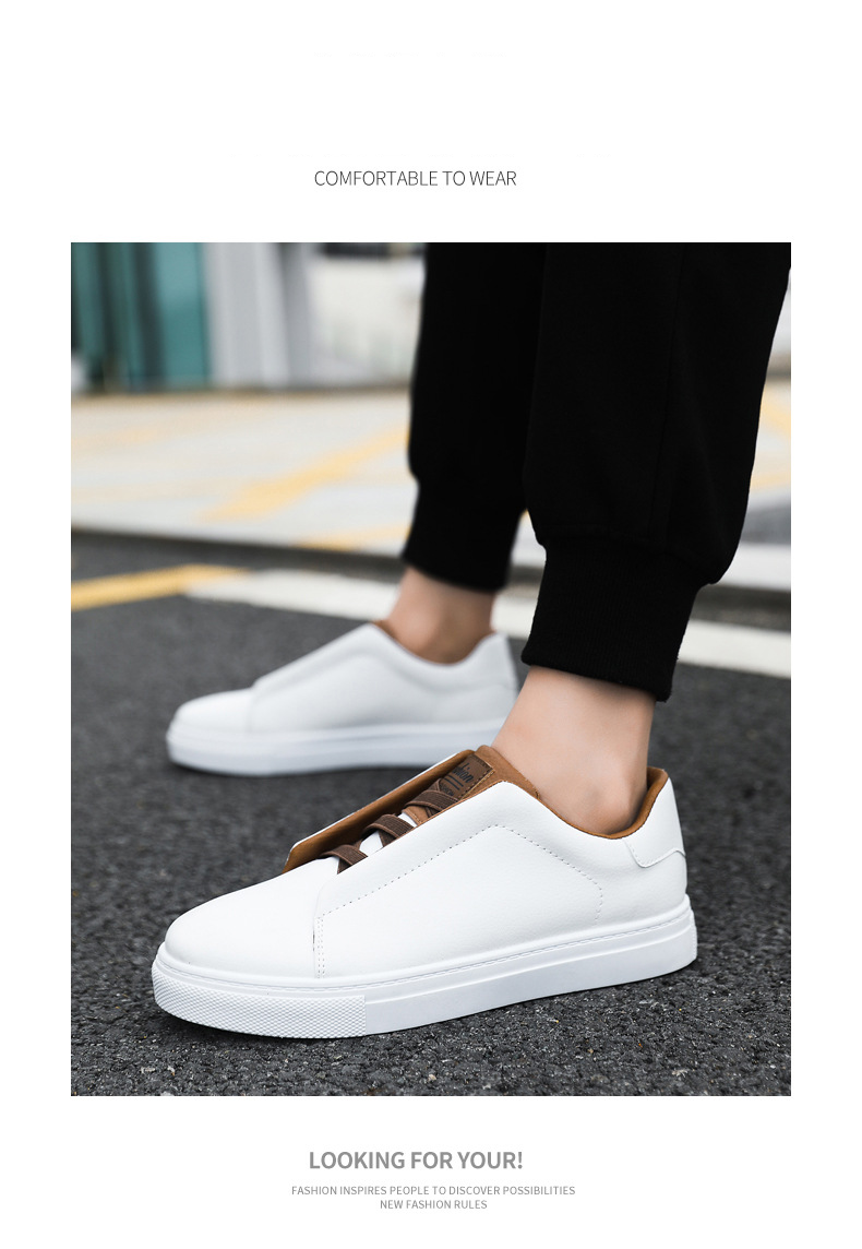 Scarpe da uomo, scarpe da skateboard basse, alla moda, tinta unita, comode, antiscivolo e resistenti, per attività all'aperto._voghion.com