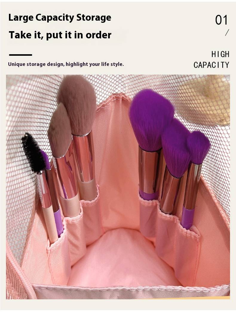 Make-up-Tools und Zubehör Dreidimensionale Aufbewahrungstasche für Make-up-Pinsel für unterwegs mit großer Kapazität Kulturtasche, tragbare Aufbewahrungstasche für Kosmetik_voghion.com