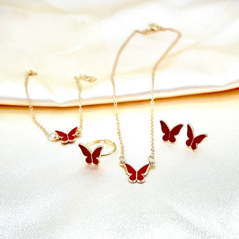 Collane La collana con farfalla smaltata bianca è squisita, semplice e versatile, moda di nicchia, catena per clavicola di alta gamma, set di collane per temperamento_voghion.com