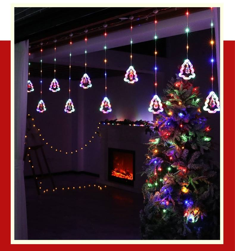 Guirnalda de luces navideñas de 120 LED con control remoto, alimentada por USB, para decorar copos de nieve y árboles en interiores._voghion.com