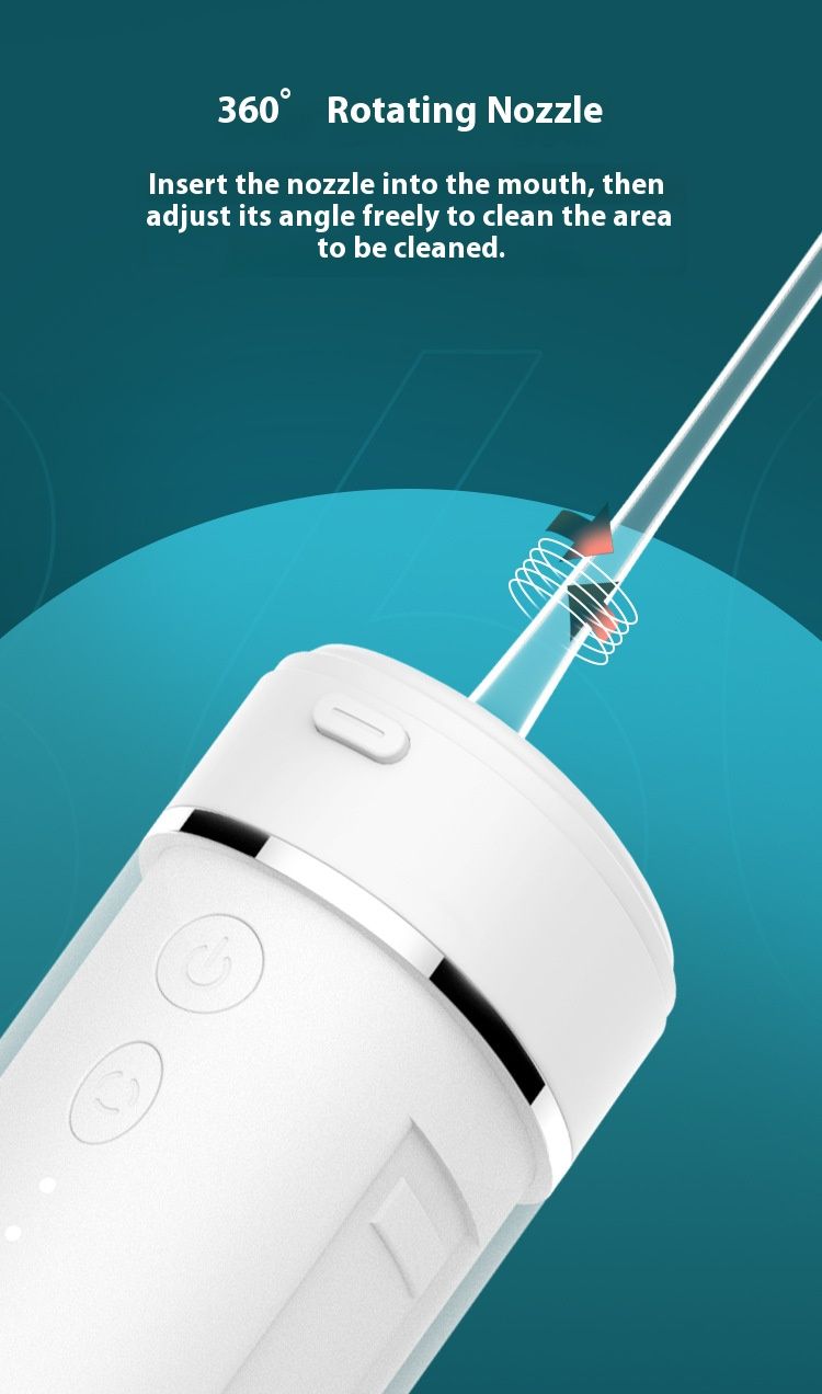 Portable Electric Water Flosser – Smart Orthodontic Oral Irrigator, IPX7 Waterproof, 300ml Tank, 3 Modes & 4 Nozzles, 50-Day Battery Life_voghion.com