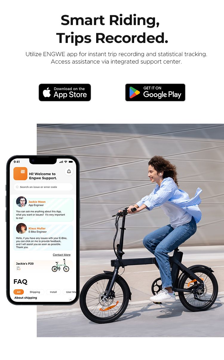 Bicicletta elettrica pieghevole ENGWE P20 da 20 pollici, motore con sensore di coppia da 250 W, batteria da 36 V e 9,6 Ah, freni a disco idraulici, bicicletta elettrica_voghion.com