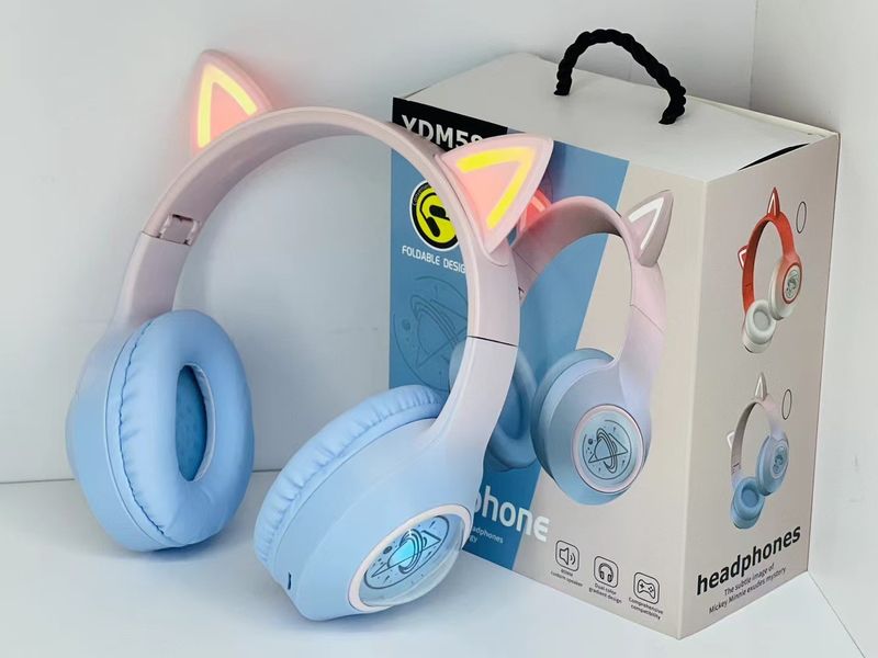 Headset Bluetooth Headset Luminous Cat Ear Cute Wireless Headset Gift YDM58_voghion.com
