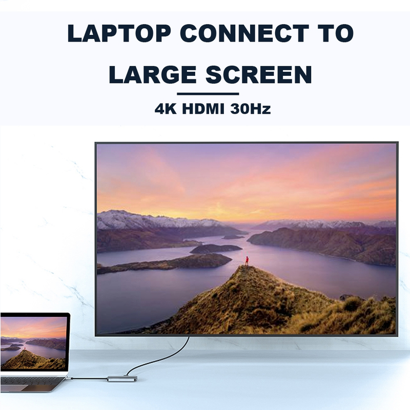 8 i 1 USB-C / Type-C til USB multifunksjonell dokkingstasjon HUB-adapter_voghion.com
