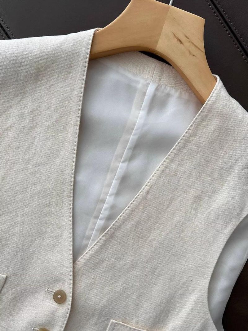 Damenbekleidung Sommer Neues Modedesign Temperament Anzug Weste + Hose mit weitem Bein Zweiteiliger Anzug Ins Trend_voghion.com