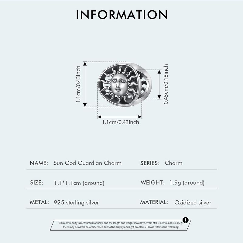 Güneş Tanrısı Koruyucusu Charm Sterling Gümüş Charm,SCC3065_voghion.com