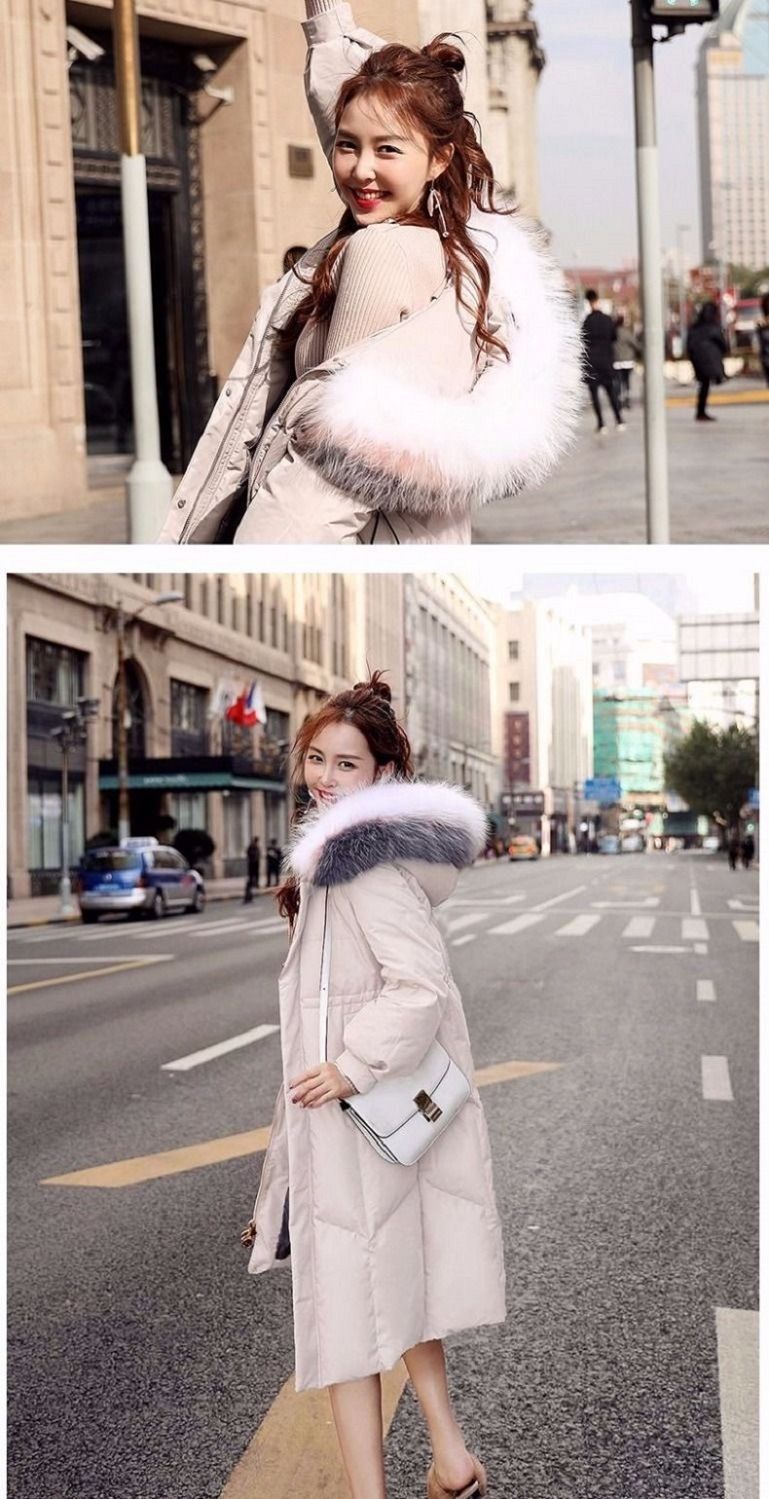 2025 Hiver Nouveau Extra Large Col Vers Le Bas Femmes Genou Long Sur Coréen Épaissie Taille Wrap_voghion.com