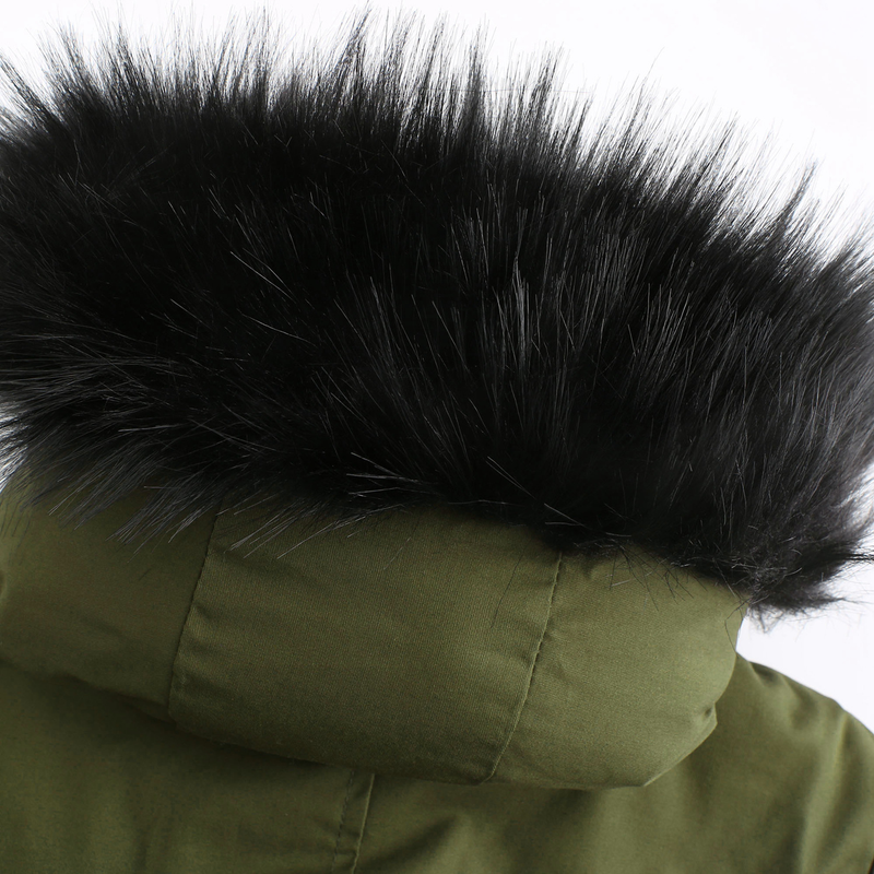 Abbigliamento da donna per superare la giacca imbottita in pile con collo in pelliccia, cappotto caldo con cappuccio, giacca imbottita ampia_voghion.com