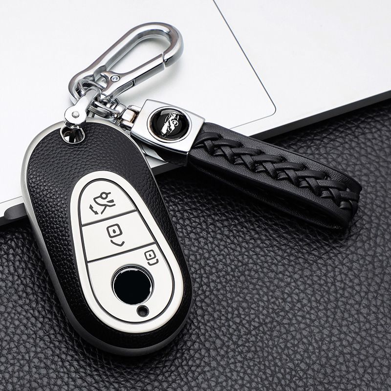 Capa de couro estilo carro remoto chave capa shell para mercedes benz 2022 classe c classe s w223 w206 s350 s400 s450 s500 c200 c260_voghion.com