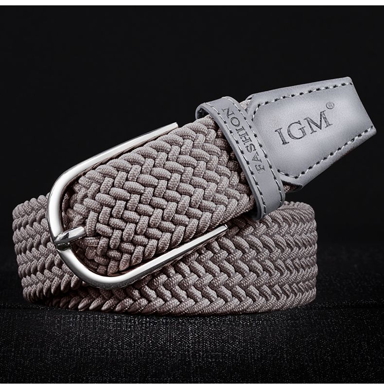 HOT Men's woven canvas with arbitrary elastic belt male student young man hundred buckle waistband tide_voghion.com