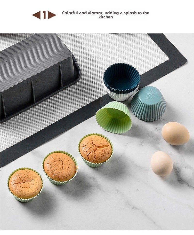 Morandi Color Series Round Set Cake Baking Tart Steamed Egg Baby Food Mold Silicone Muffin Cup_voghion.com