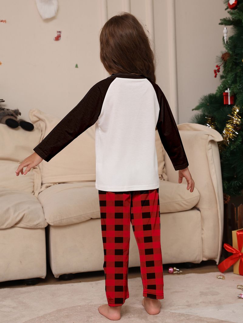 Passendes Weihnachtspyjama-Set für die Familie – gemütliche Nachtwäsche mit kariertem Bären-Print für Eltern, Kinder und Haustiere (S-4XL, festlicher Familienlook)_voghion.com