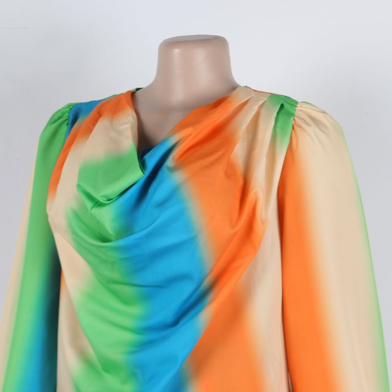 Women's Clothing Printed Swing Collar Wide Leg Pants Suit_voghion.com