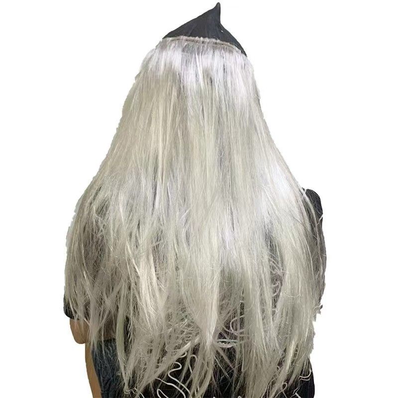Halloween horror ghost face haunted house mask headgear ghost face devil mask haunted house scary silver haired ogre_voghion.com