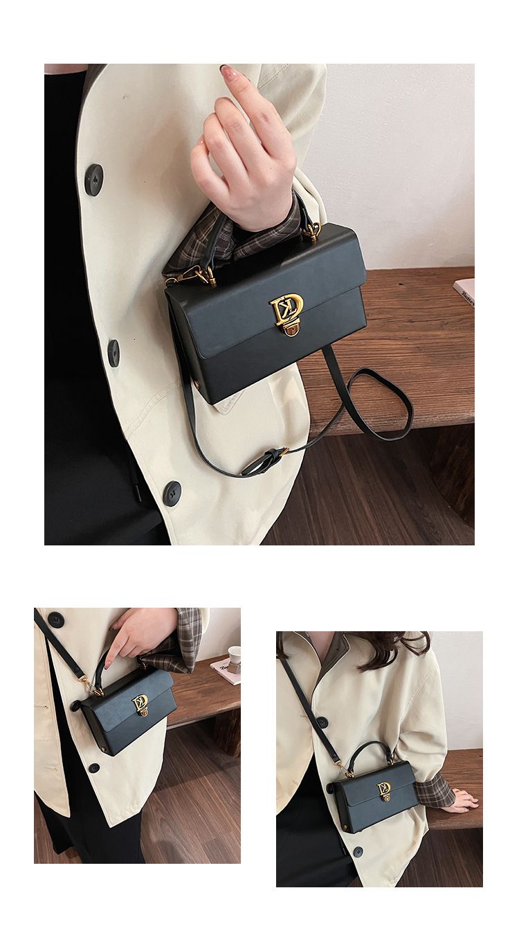 Borsa a tracolla piccola quadrata con lucchetto, nuova moda 2025, di alta qualità, per donne, di marca Nicchia._voghion.com
