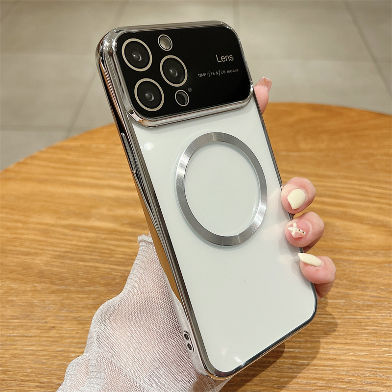 Elektroplatéiert Magnéitesch Kloer Telefonshülle Fir iPhone 14 13 12 11 Pro Max Plus XS XR X Fir Magsafe Silikon Soft TPU Réck_voghion.com