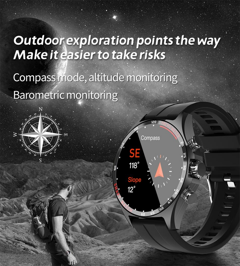 NORTH EDGE GPS Smart Watch for Men Bluetooth Call Receive/Dial, Fiess Tracker 1.58" HD Full Touch Screen with Heart_voghion.com