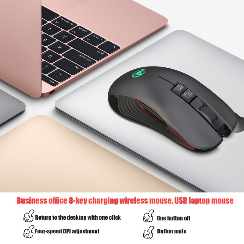 Neu T30 Wiederaufladbare Drahtlose 3600dpi Einstellbare Bunte Glow Spiel 7D Maus mit Licht_voghion.com