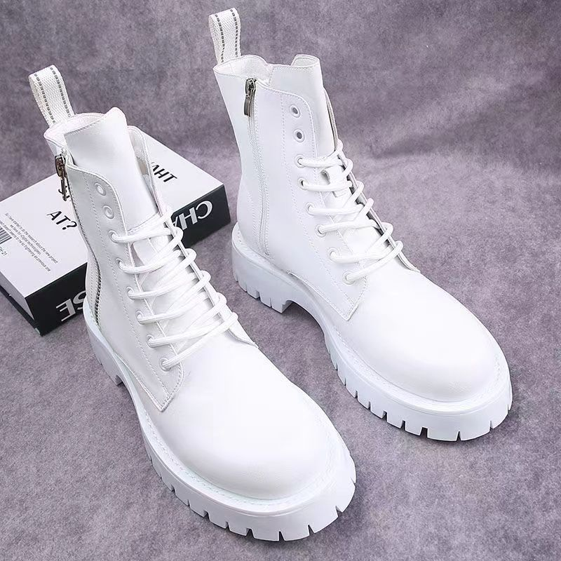 Men's Shoes boots men's Martin boots autumn and winter plus velvet high-top casual leather shoes British versatile thick-soled knight short boots_voghion.com