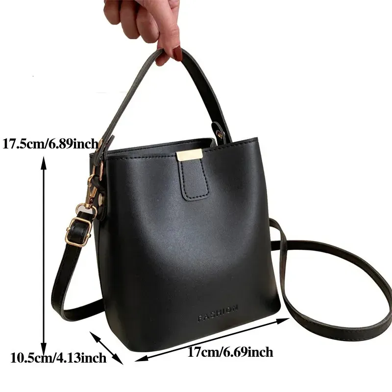 Borsa a tracolla da donna, borsa a secchiello, borsa a mano, borsa a tracolla, moda, semplicità, alta capacità, in pelle PU, borse da donna 2024_voghion.com