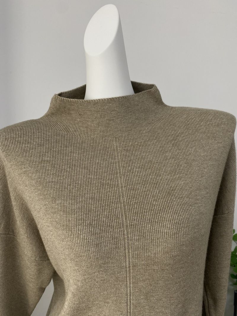 Maglione lungo e largo casual con maniche russe per autunno e inverno, per donna, con spacco_voghion.com